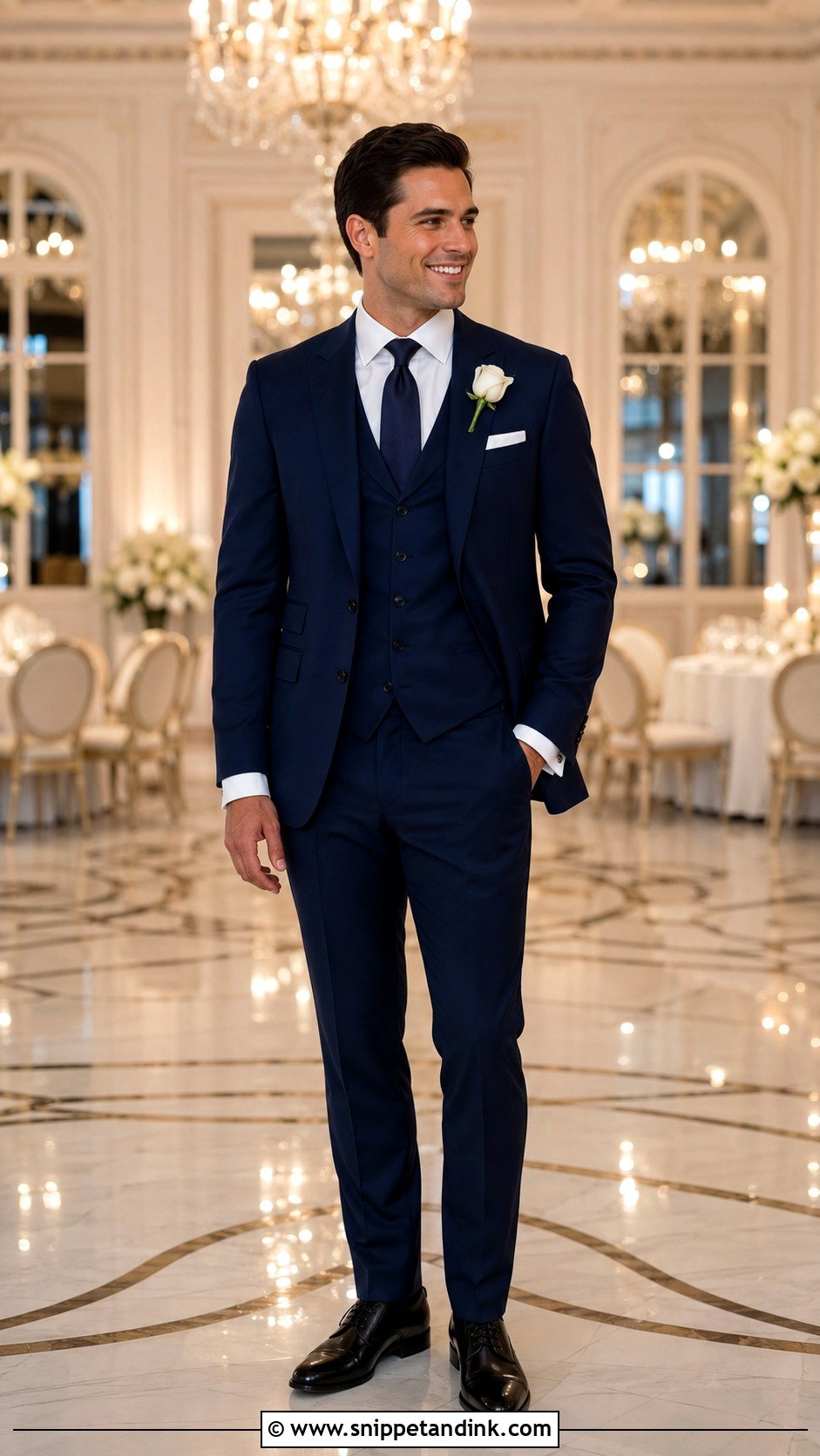 Midnight Blue 3 Piece Wedding Suit - Snippet and Ink - 20 3 Piece Suit Wedding Ideas