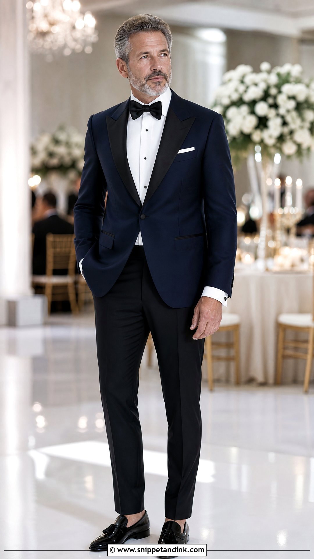 Midnight Blue Dinner Jacket Father Wedding Outfit - Snippet and Ink - 20 Wedding Outfit for Father Ideas