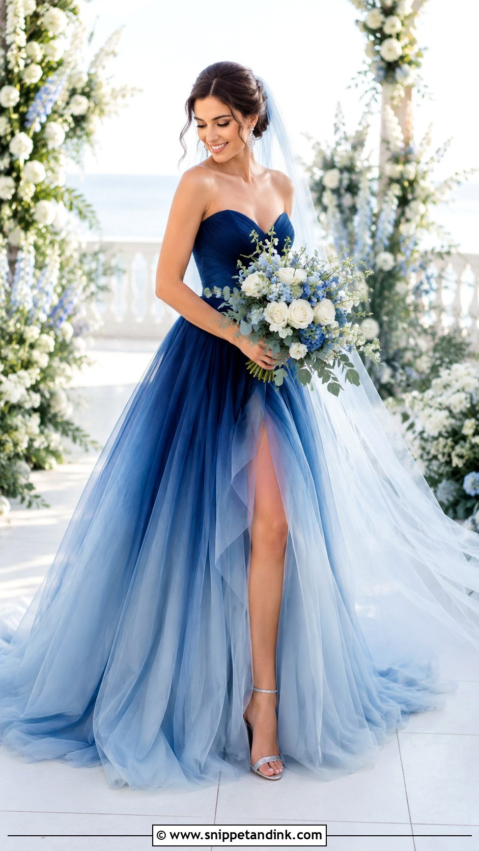 Midnight Blue Ombre Wedding Dress - Snippet and Ink - 20 Midnight Blue Wedding Dress Ideas