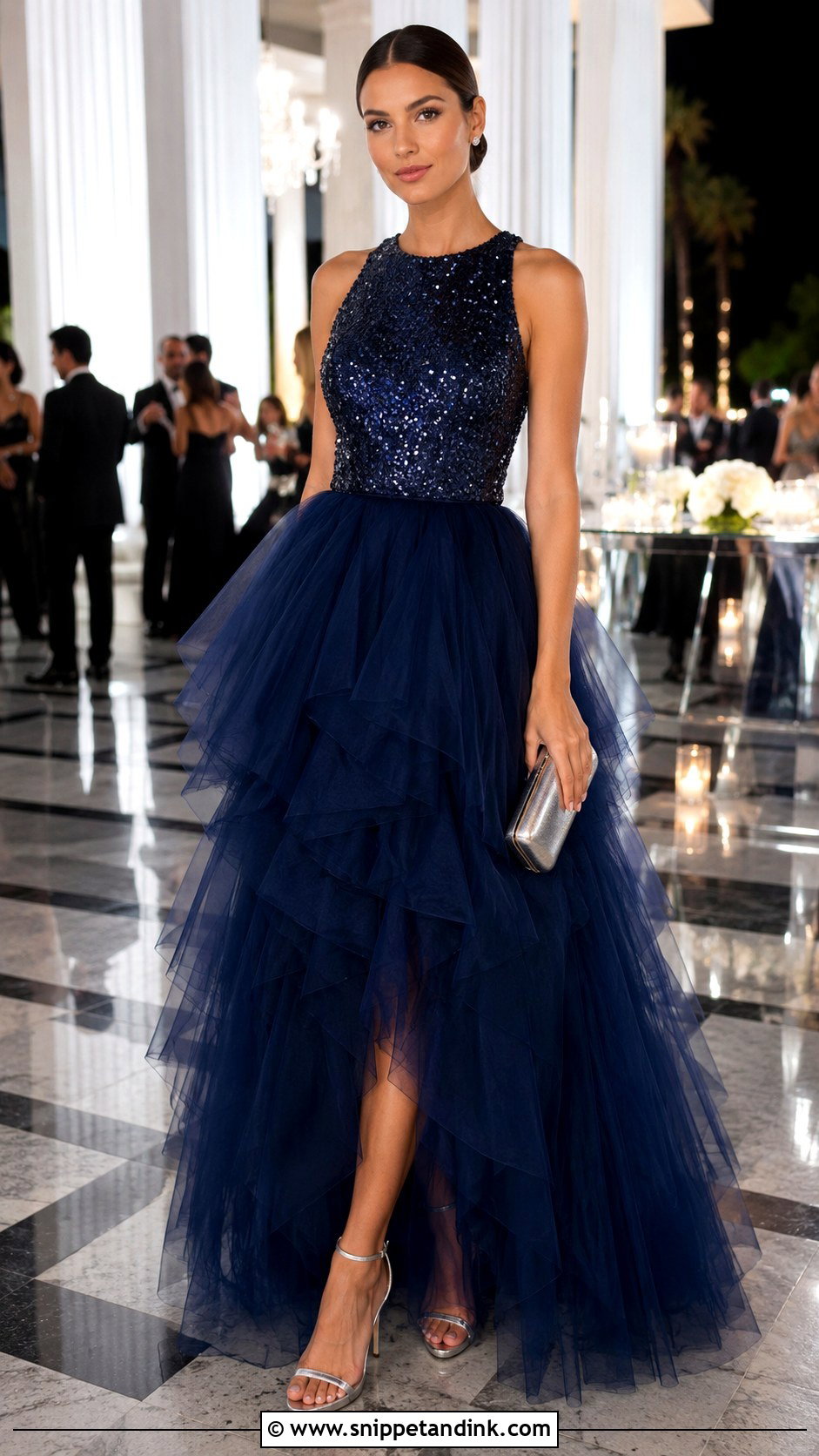 Midnight Blue Sequin Ballgown - Snippet and Ink - 20 Blue Ballgown Ideas
