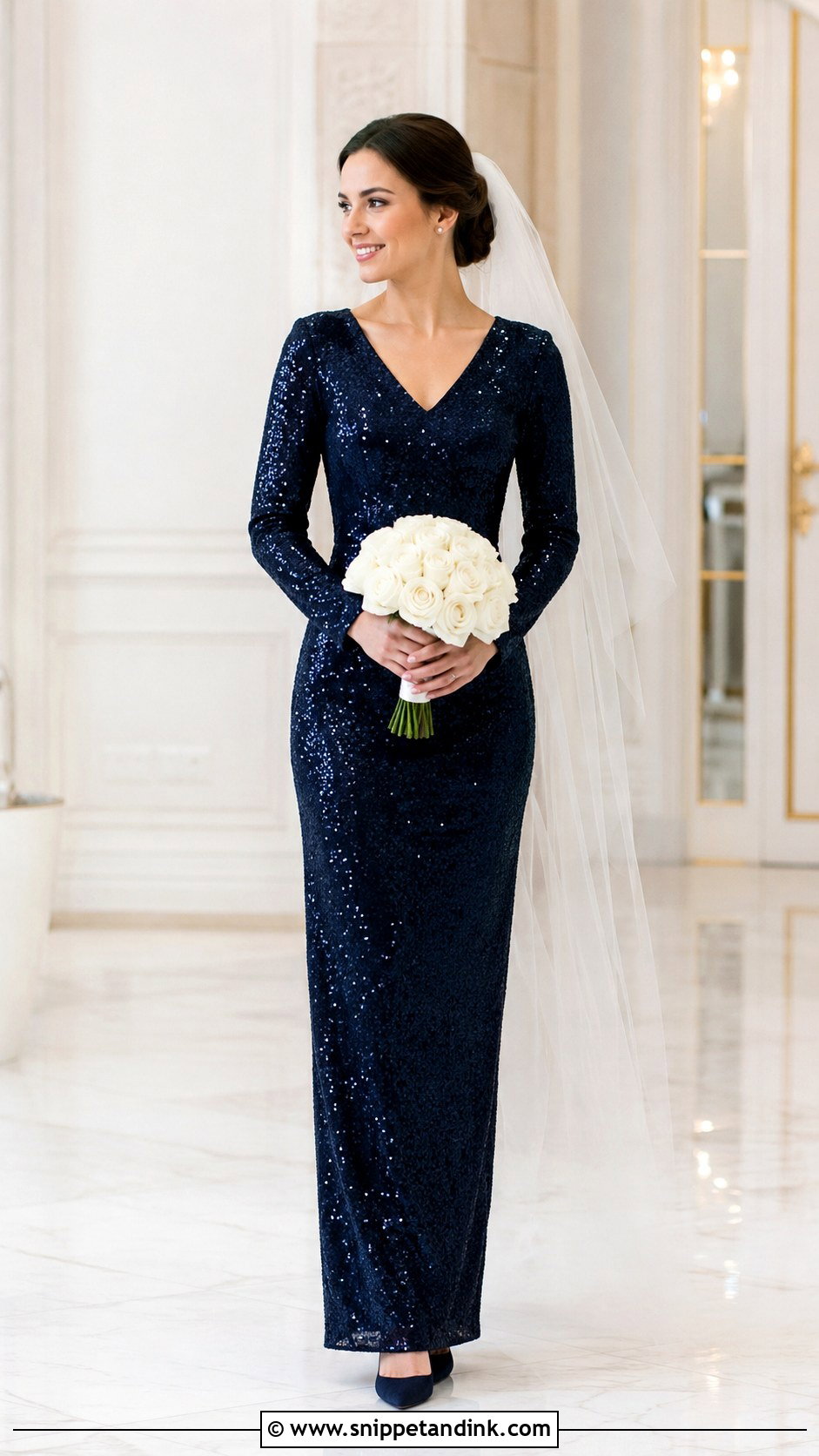 Midnight Blue Sequin Wedding Dress - Snippet and Ink - 20 Midnight Blue Wedding Dress Ideas
