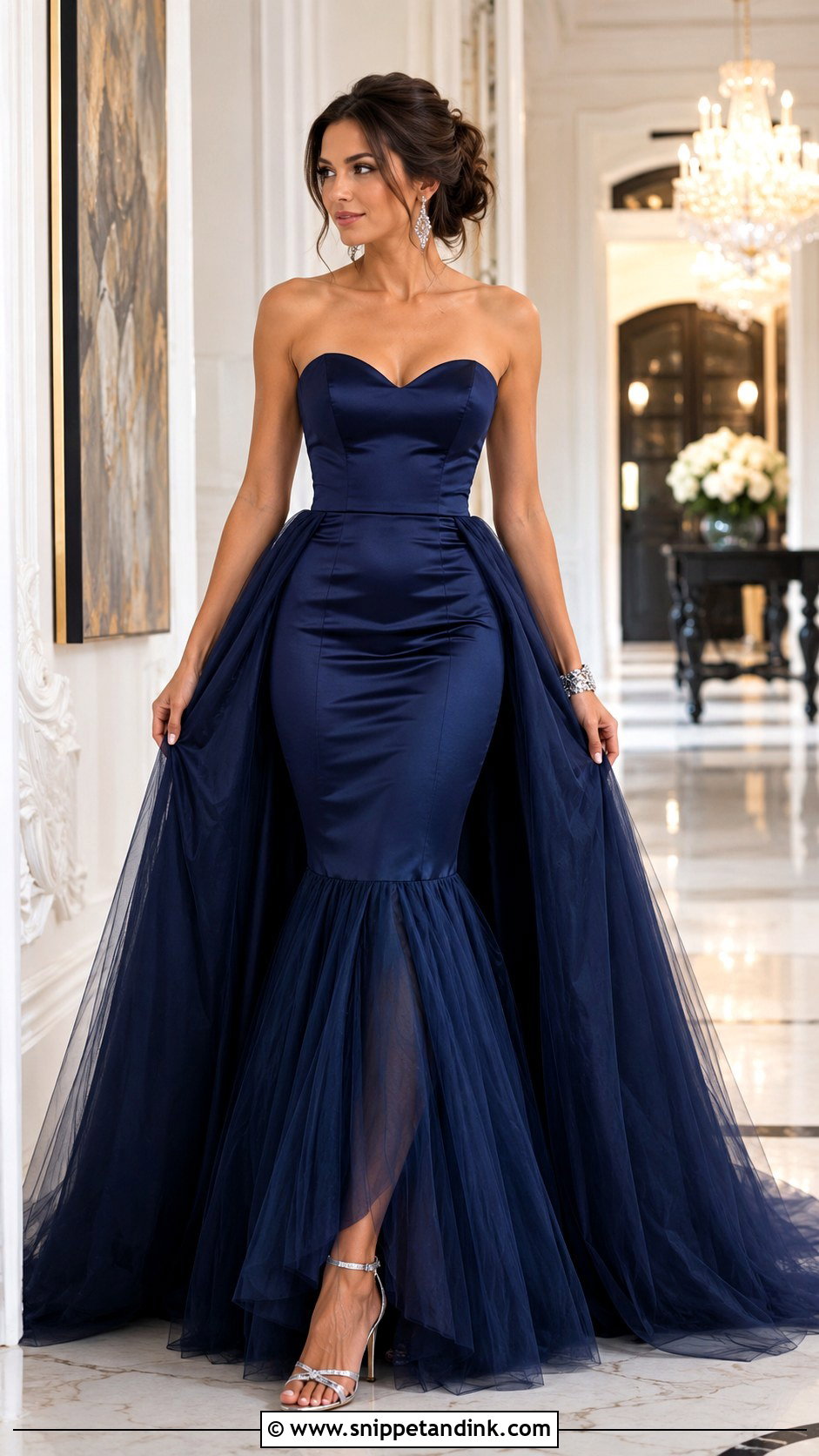 Midnight Blue Strapless Mermaid Wedding Dress - Snippet and Ink - 20 Midnight Blue Wedding Dress Ideas