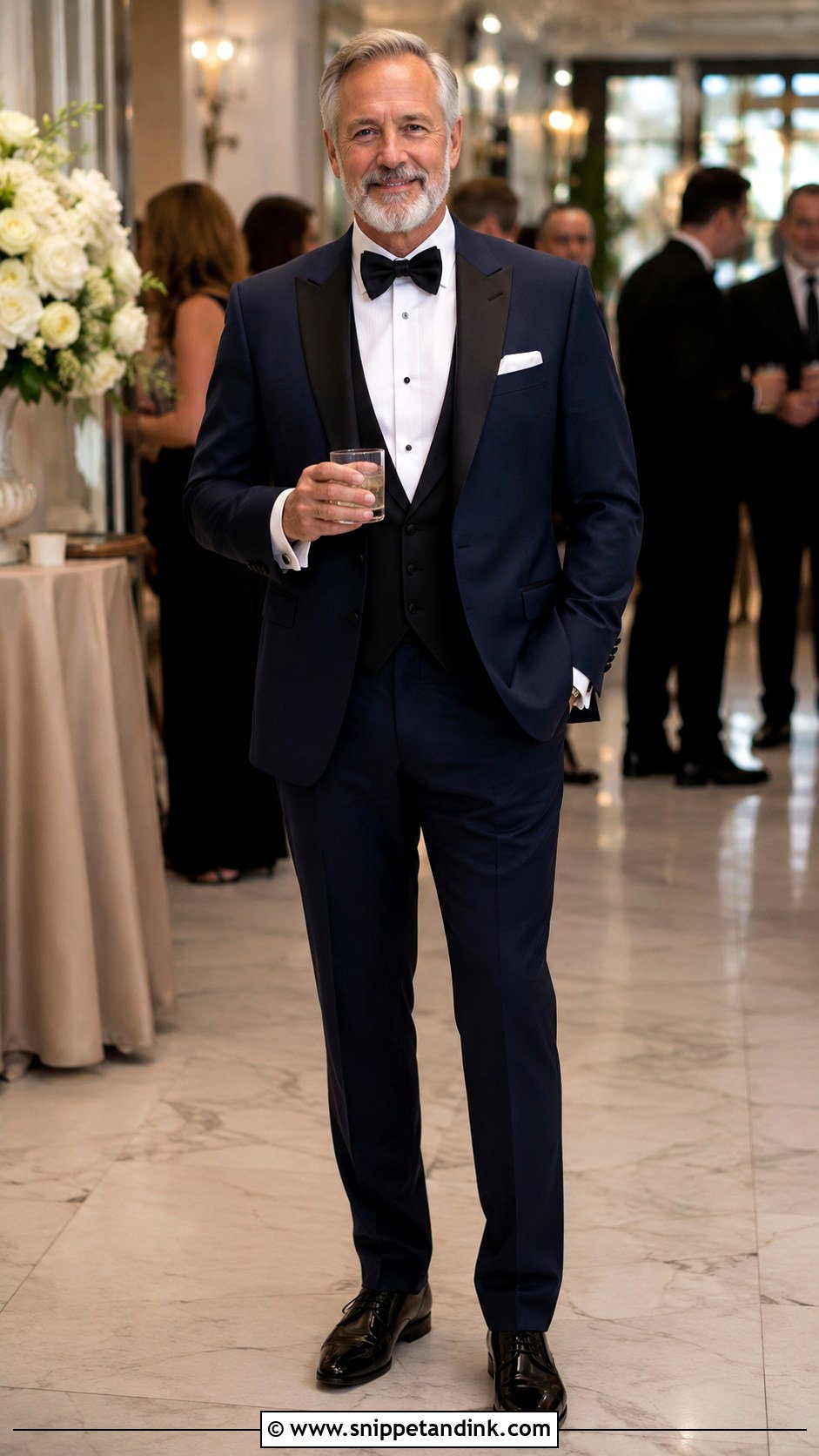 Midnight Blue Tuxedo Father of Bride Outfit - Snippet and Ink - 20 Father of Bride Outfit Ideas