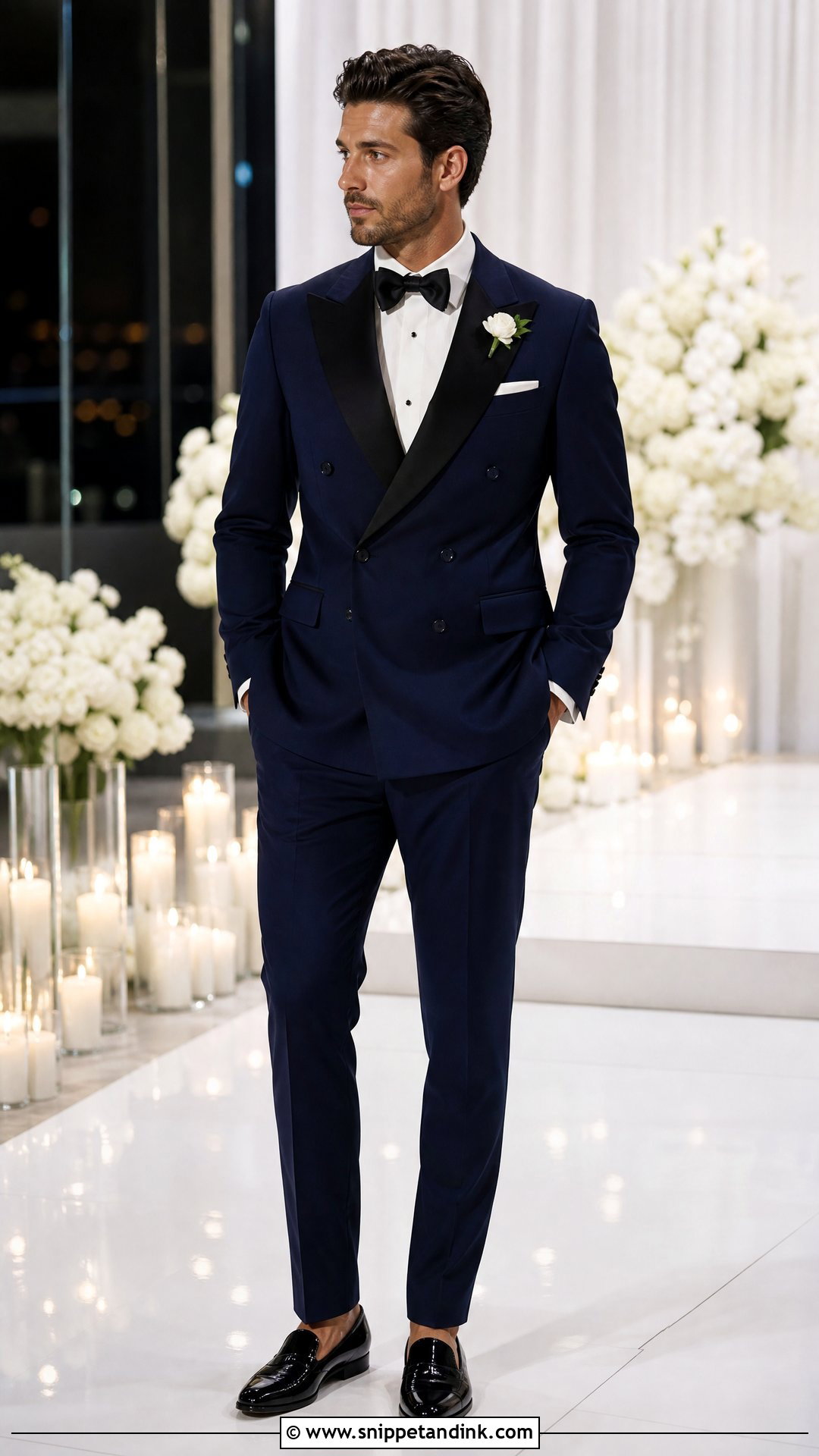 Midnight Blue Tuxedo Wedding Suit - Snippet and Ink - 20 Wedding Husband Suit Ideas