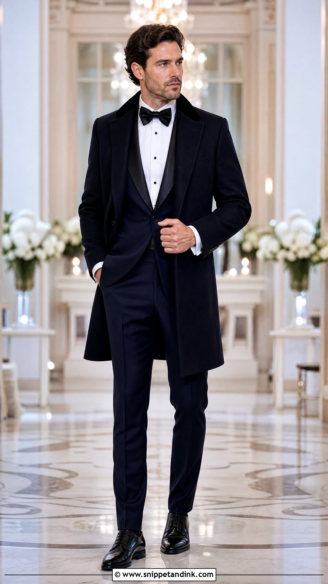 Midnight Blue Tuxedo Winter Wedding Suit - Snippet and Ink - 20 Winter Wedding Suit Ideas