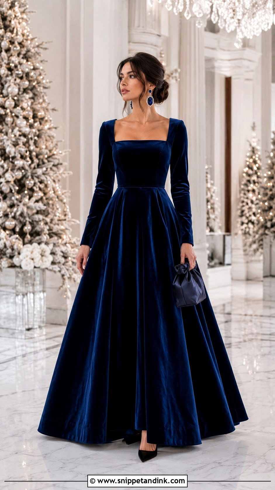 Midnight Blue Velvet Ball Gown - Snippet and Ink - 20 Ball Gown Blue Ideas