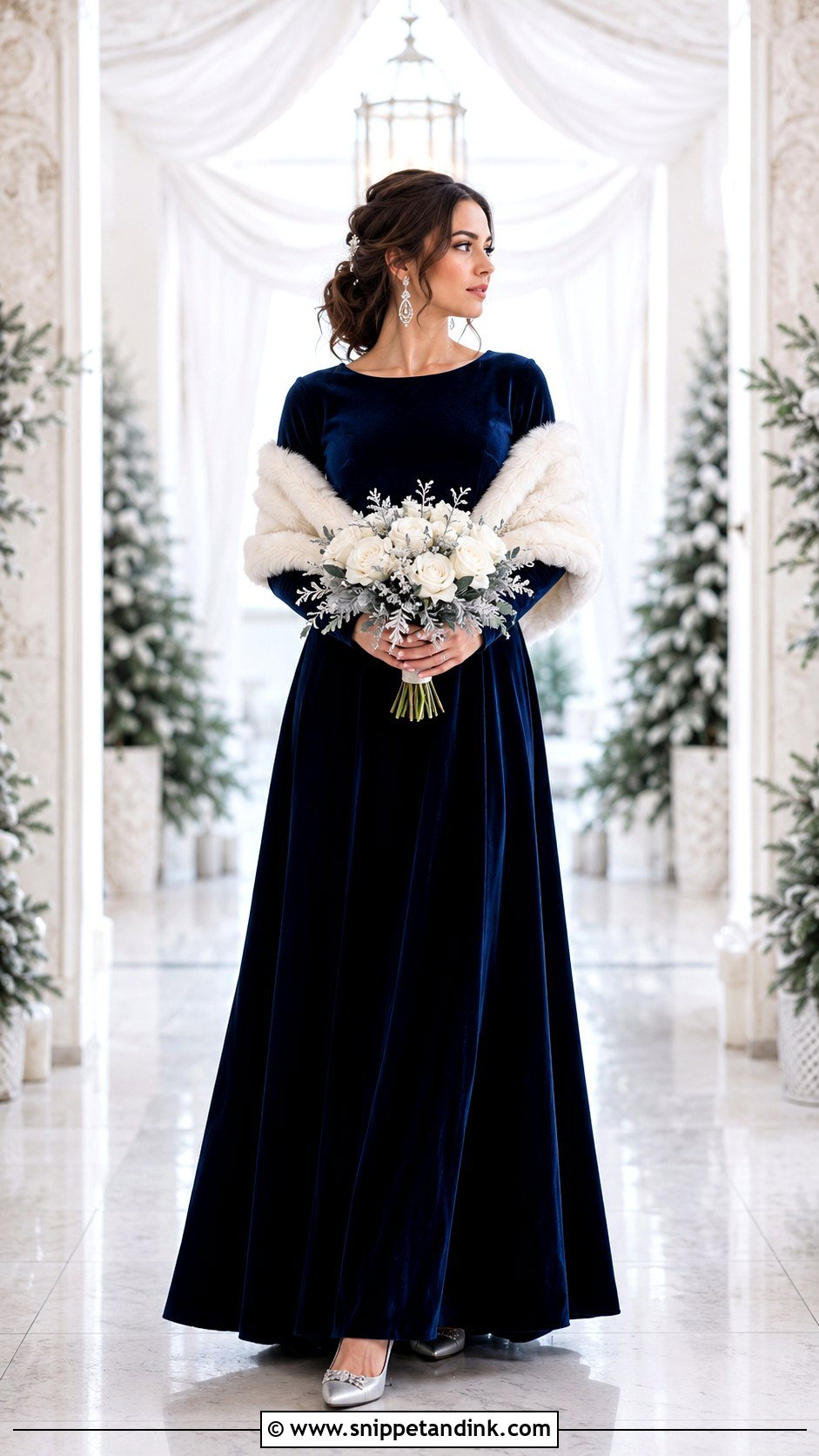 Midnight Blue Velvet Winter Wedding Dress - Snippet and Ink - 20 Midnight Blue Wedding Dress Ideas