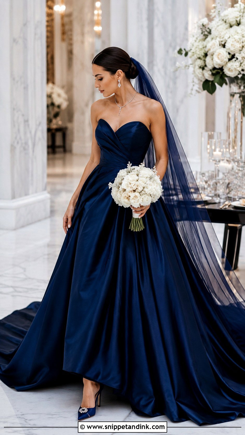 Midnight Blue Wedding Gown - Snippet and Ink - 25 Blue Wedding Gowns