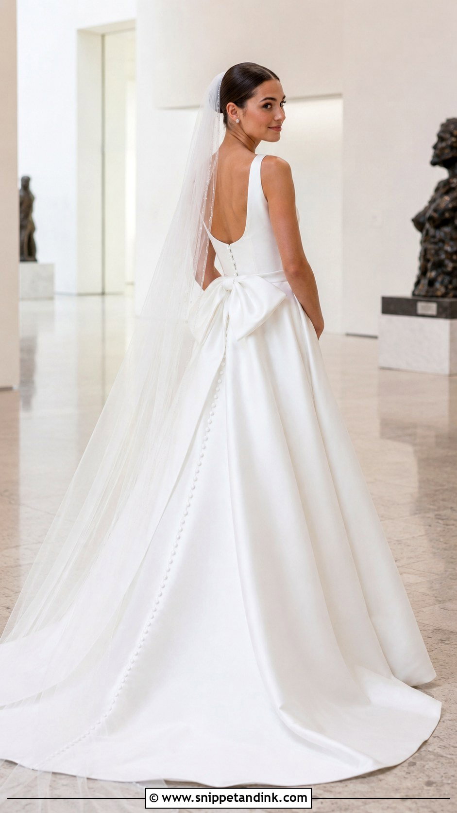 Mikado A Line Bow Back Wedding Dress - Snippet and Ink - 20 Bow Back Wedding Dress Ideas