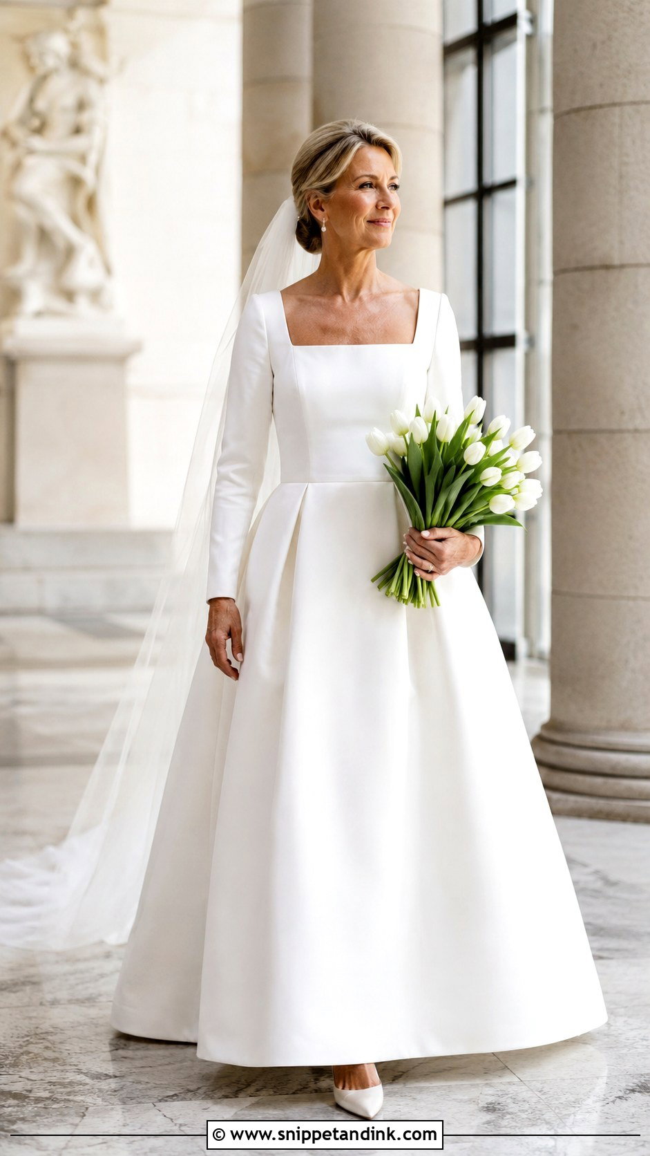Mikado A Line Long Sleeve Wedding Dress - Snippet and Ink - 20 Classic Long Sleeve Wedding Dress Ideas