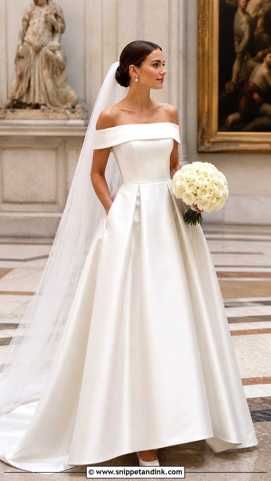 Mikado A Line Off the Shoulder Wedding Dress - Snippet and Ink - 20 A Line Wedding Dress Off the Shoulder Ideas