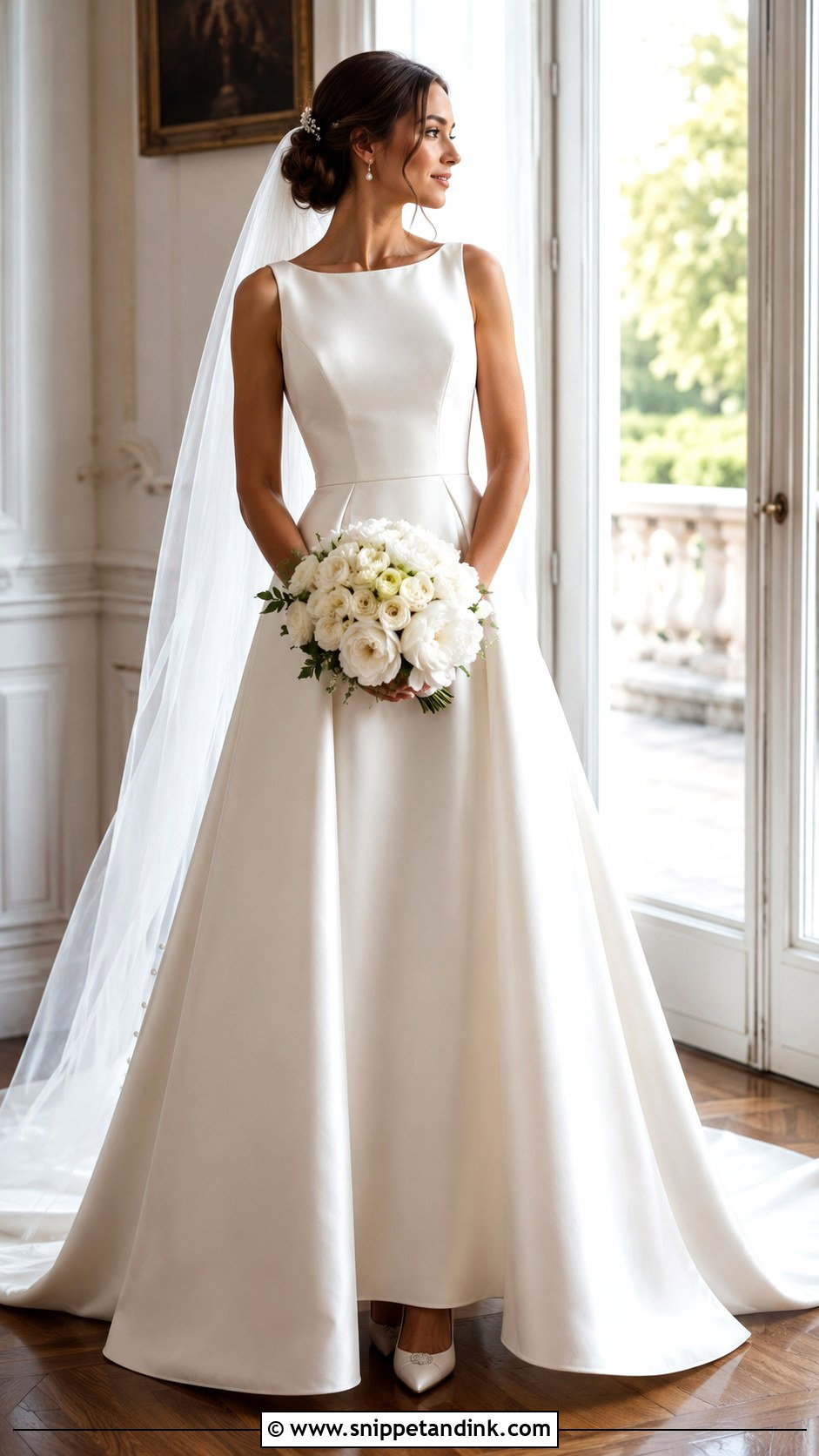 Mikado A Line Wedding Dress - Snippet and Ink - 25 Old Money Wedding Dresses
