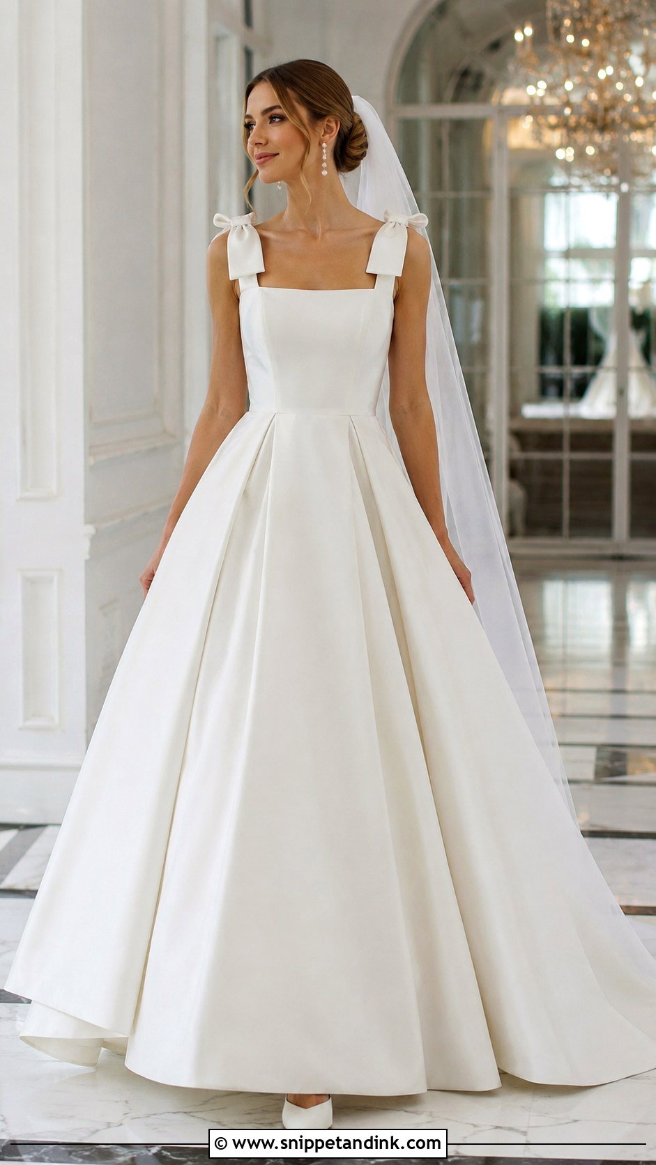 Mikado A Line Wedding Dress With Bow Straps - Snippet and Ink - 20 A Line Wedding Dress with Straps Ideas