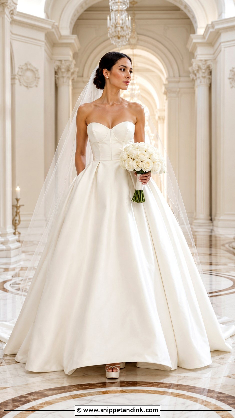Mikado Balconette Ball Gown - Snippet and Ink - 20 Balconette Wedding Dress Ideas