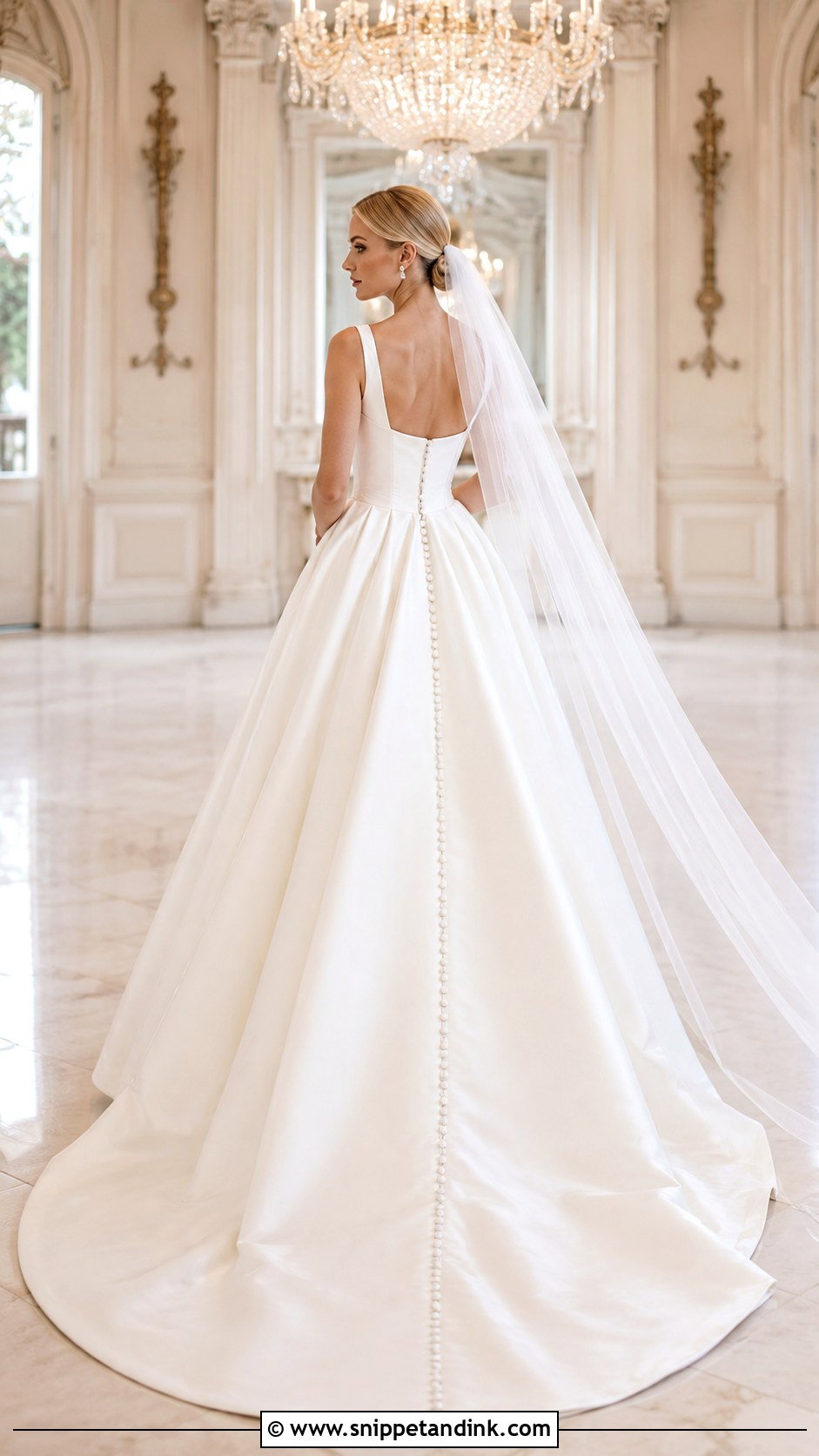 Mikado Ball Gown Button Back Wedding Dress - Snippet and Ink - 20 Button Back Wedding Dress Ideas