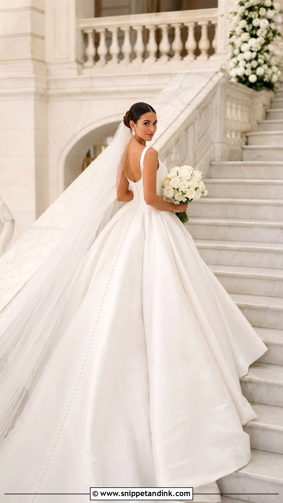 Mikado Ball Gown Cathedral Train Wedding Dress - Snippet and Ink - 20 Cathedral Train Wedding Dress Ideas