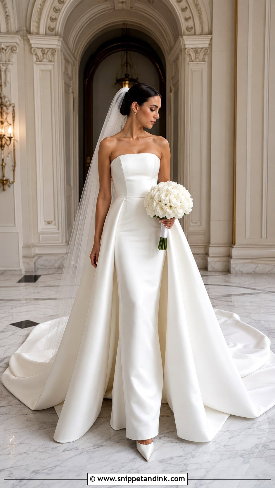 Mikado Ball Gown Detachable Skirt Wedding Dress - Snippet and Ink - 20 Detachable Skirt Wedding Dresses