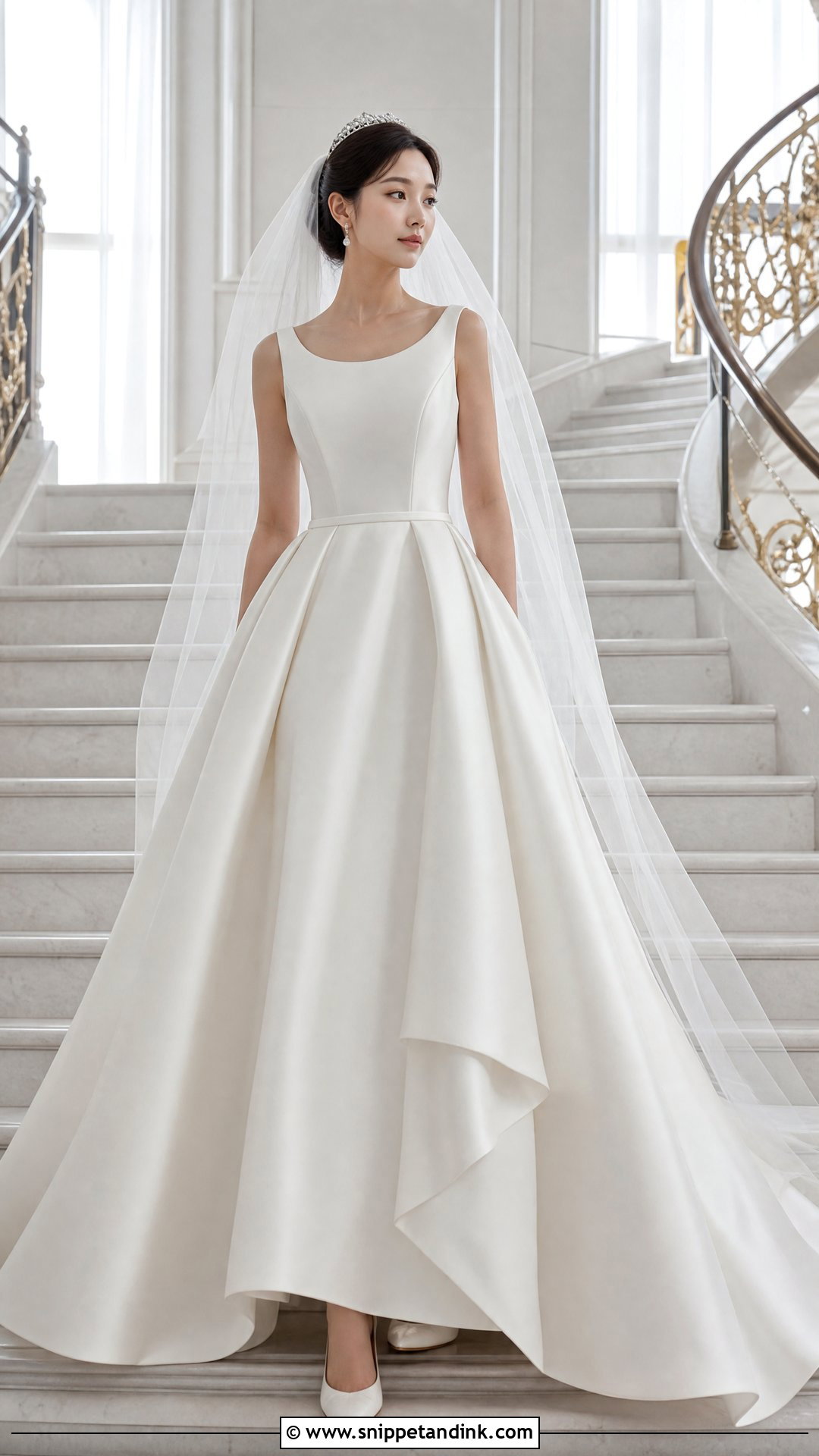 Mikado Ball Gown Korean Wedding Dress - Snippet and Ink - 25 Elegant Korean Wedding Dress Ideas