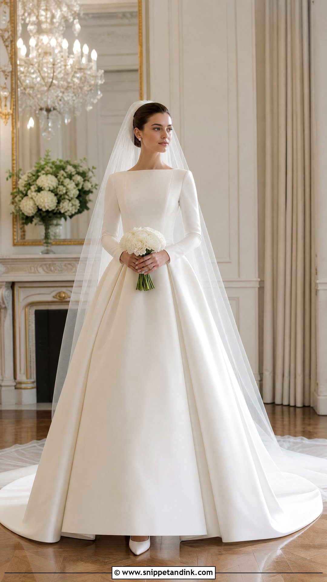 Mikado Ball Gown Wedding Dress - Snippet and Ink - 25 Modest Old Money Wedding Dress Ideas