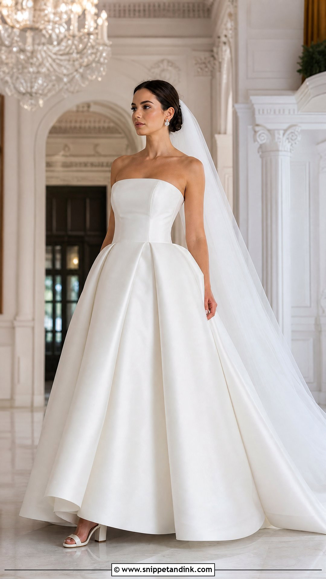 Mikado Ball Gown Wedding Dress - Snippet and Ink - 20 No Lace Wedding Dresses