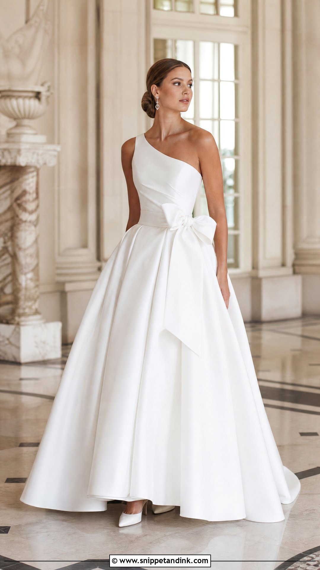 Mikado Ball Gown Wedding Dress with a Bow - Snippet and Ink - 20 Wedding Dress with a Bow Ideas