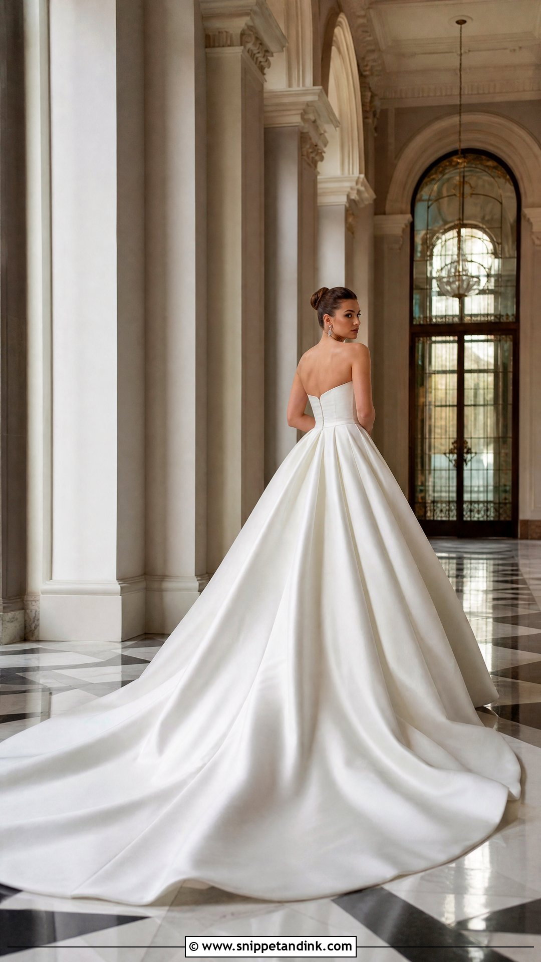Mikado Ball Gown With Monarch Train - Snippet and Ink - 25 Dress Train Ideas