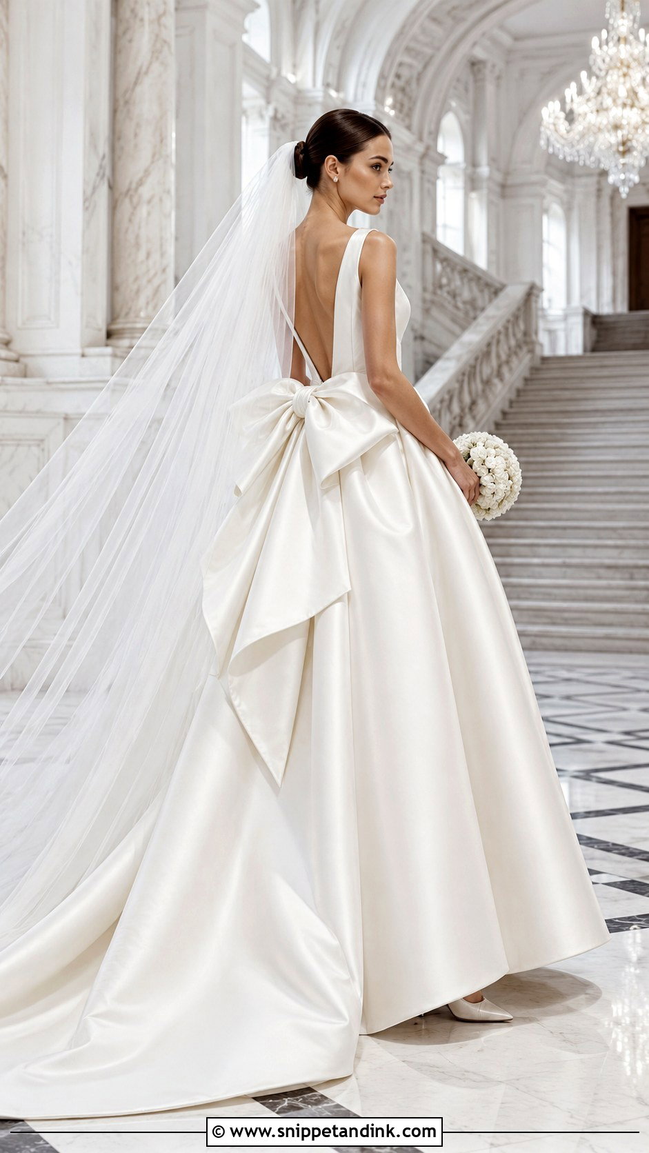 Mikado Ball Gown With Statement Bow - Snippet and Ink - 20 Allure Bridal Couture Ideas
