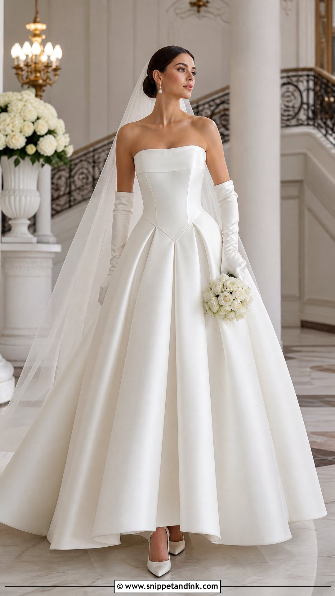 Mikado Basque Waist Wedding Dress - Snippet and Ink - 20 Wedding Dress Material Fabrics Ideas
