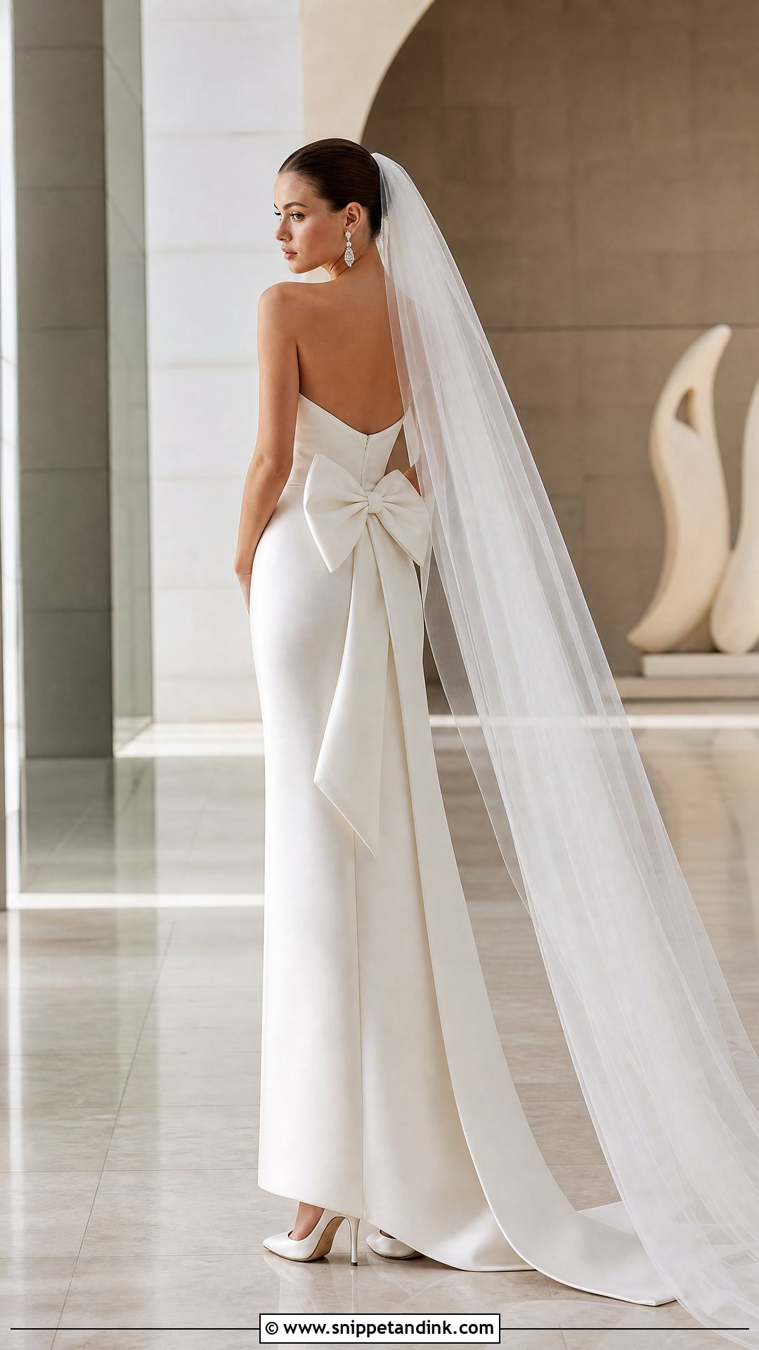 Mikado Bow Back Wedding Dress - Snippet and Ink - 20 Ribbon Wedding Dress Ideas