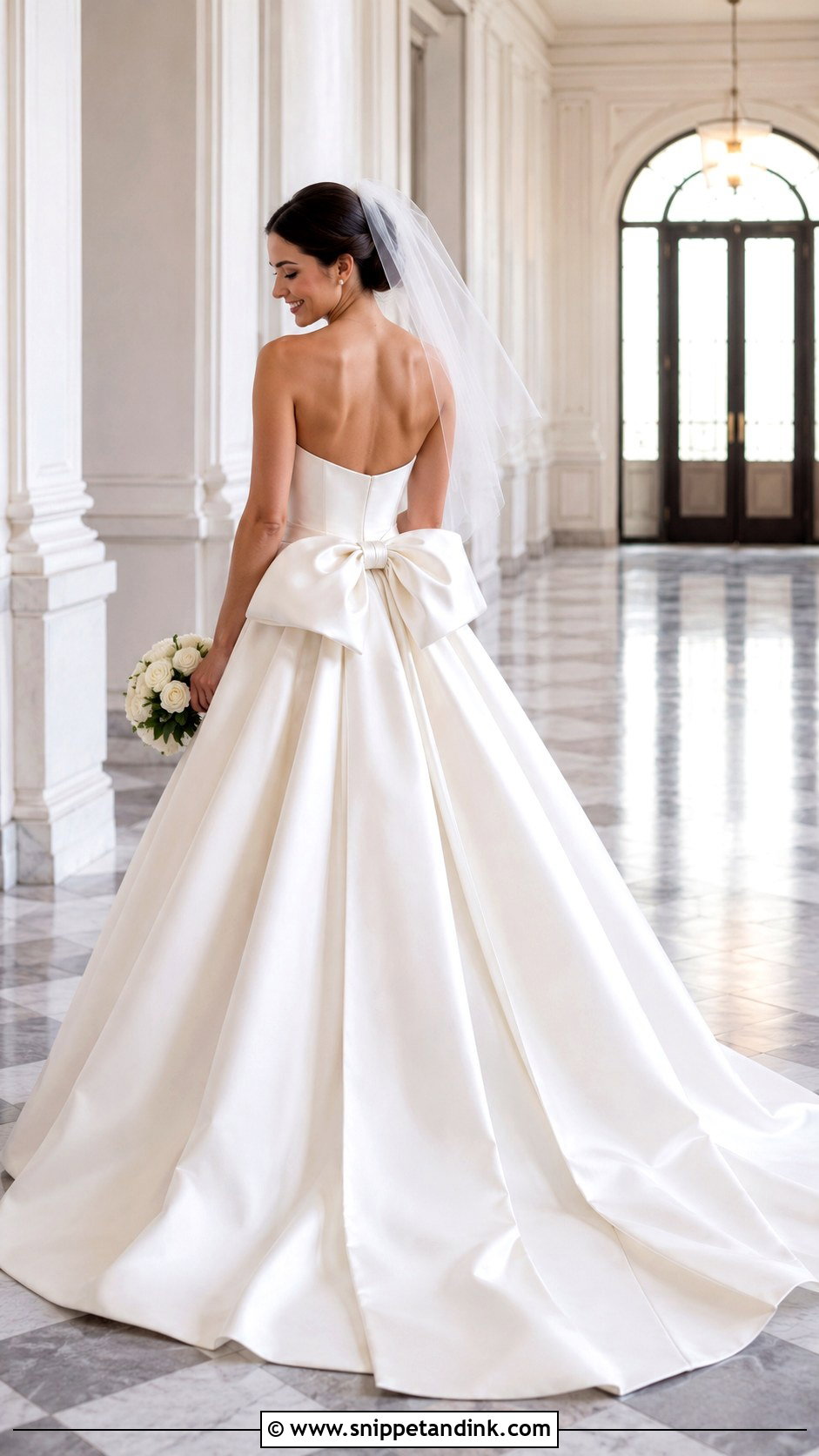 Mikado Bridal Ball Gown With Bow - Snippet and Ink - 20 Bridal Ball Gowns