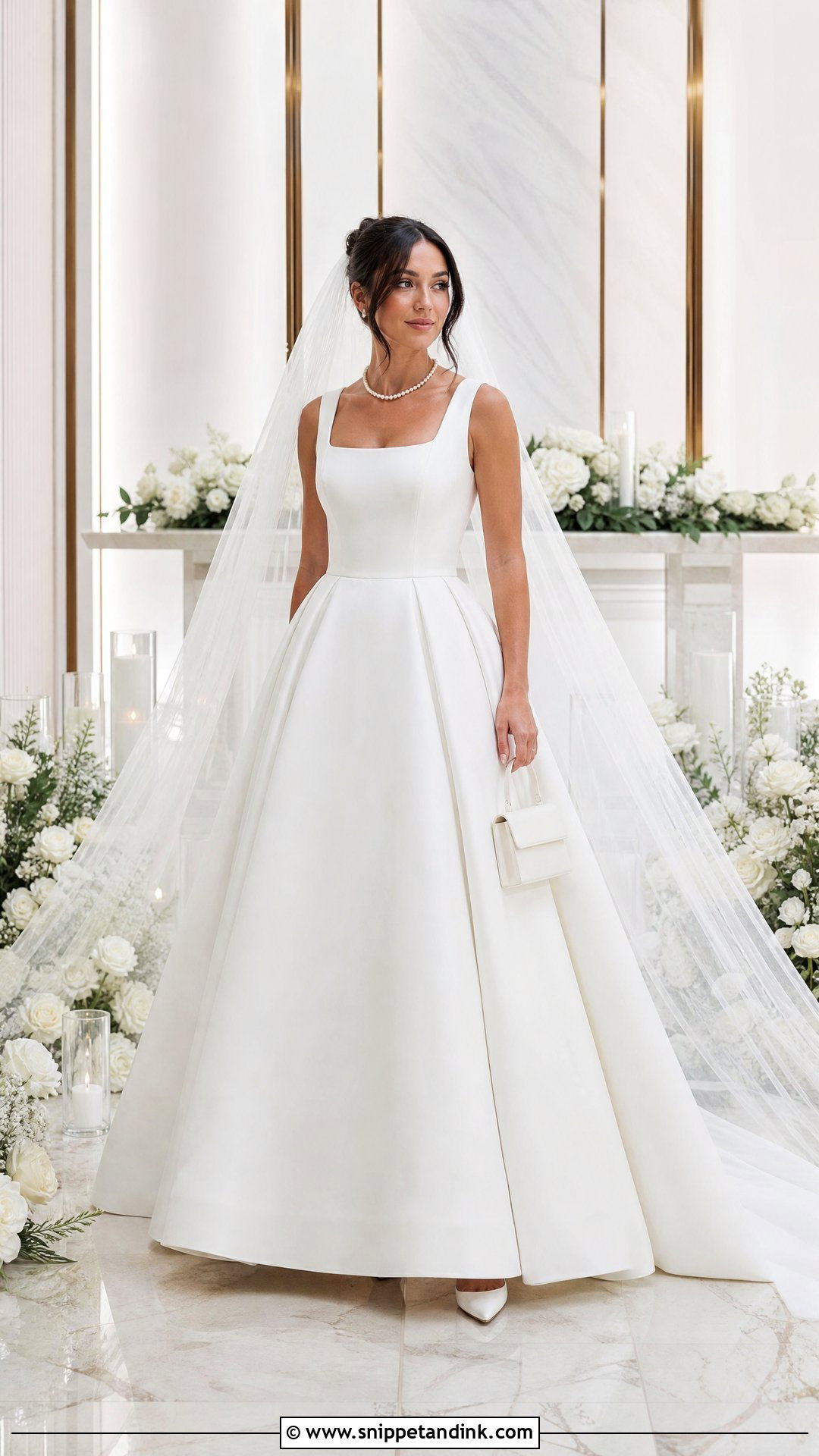 Mikado Bridal Skirt With Square Neck Top - Snippet and Ink - 20 Bridal Skirt Ideas