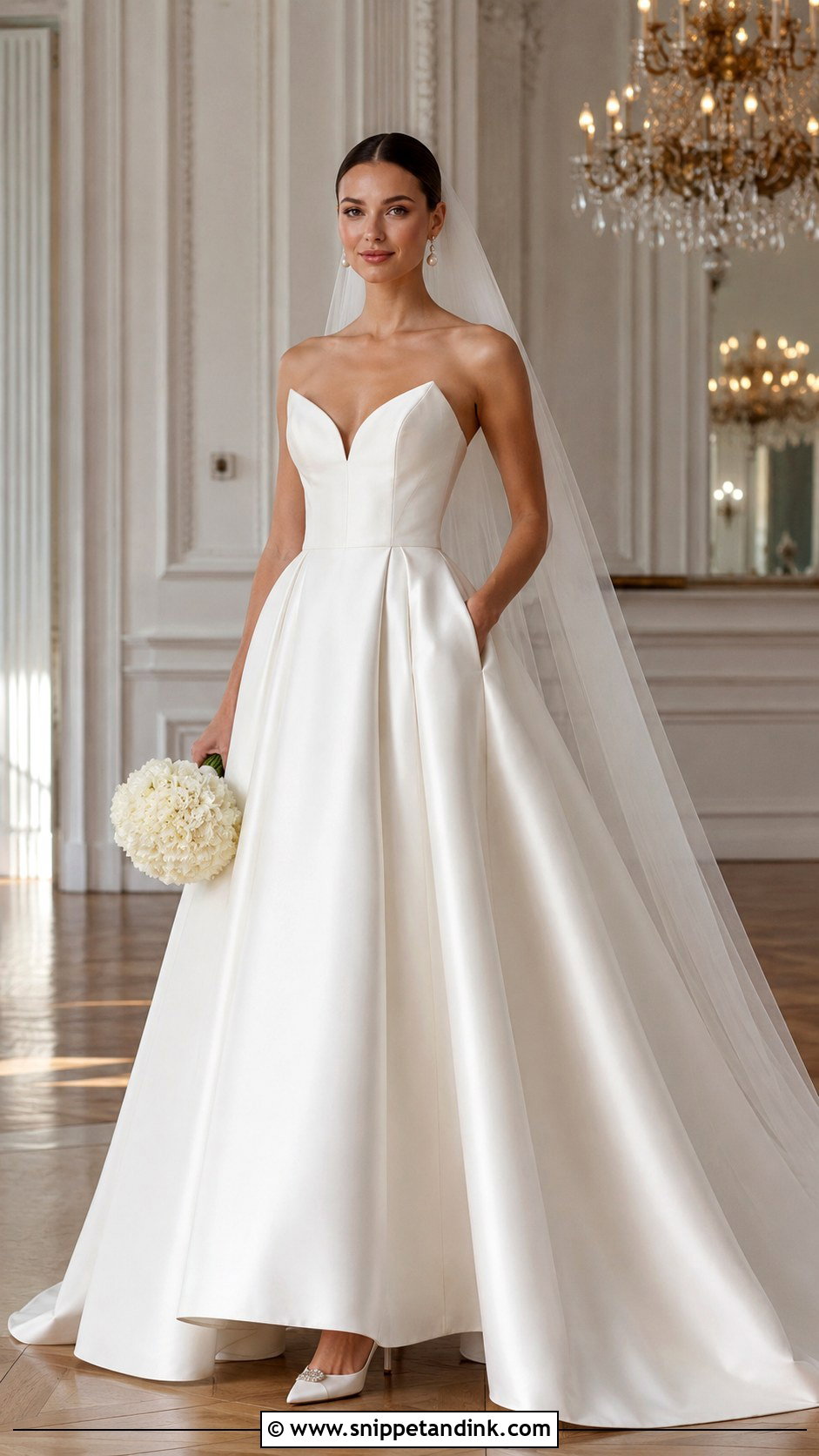 Mikado Corset Wedding Dress With Pockets - Snippet and Ink - 20 Long Corset Wedding Dress Ideas