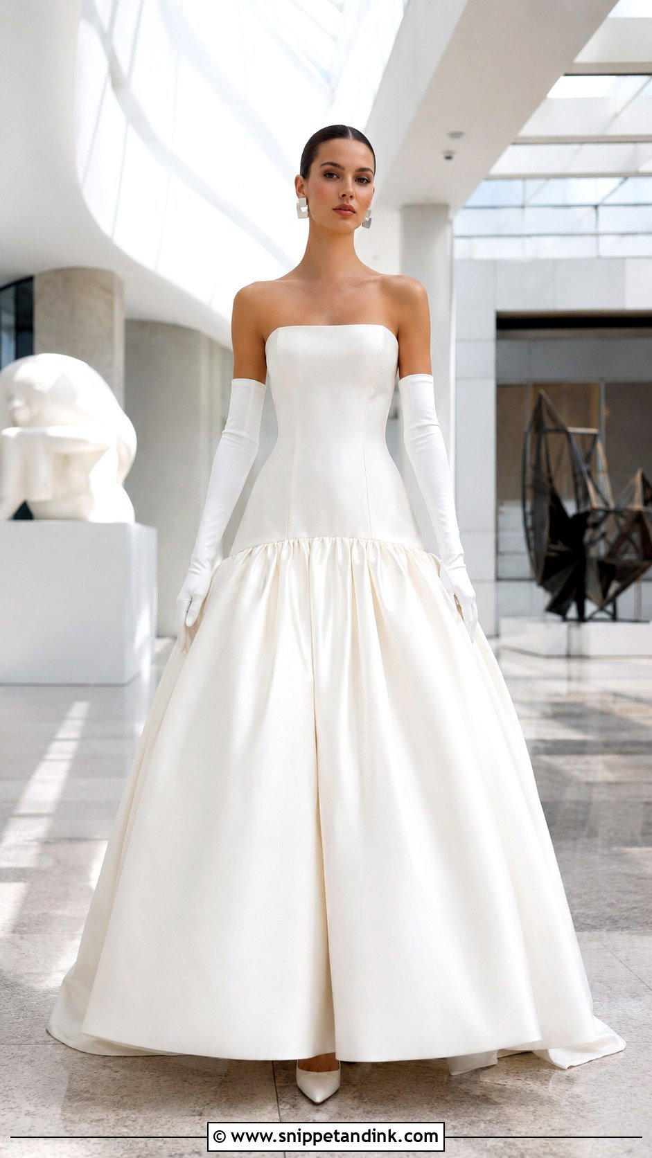 Mikado Drop Waist Ball Gown - Snippet and Ink - 20 Mikado Wedding Gown Ideas