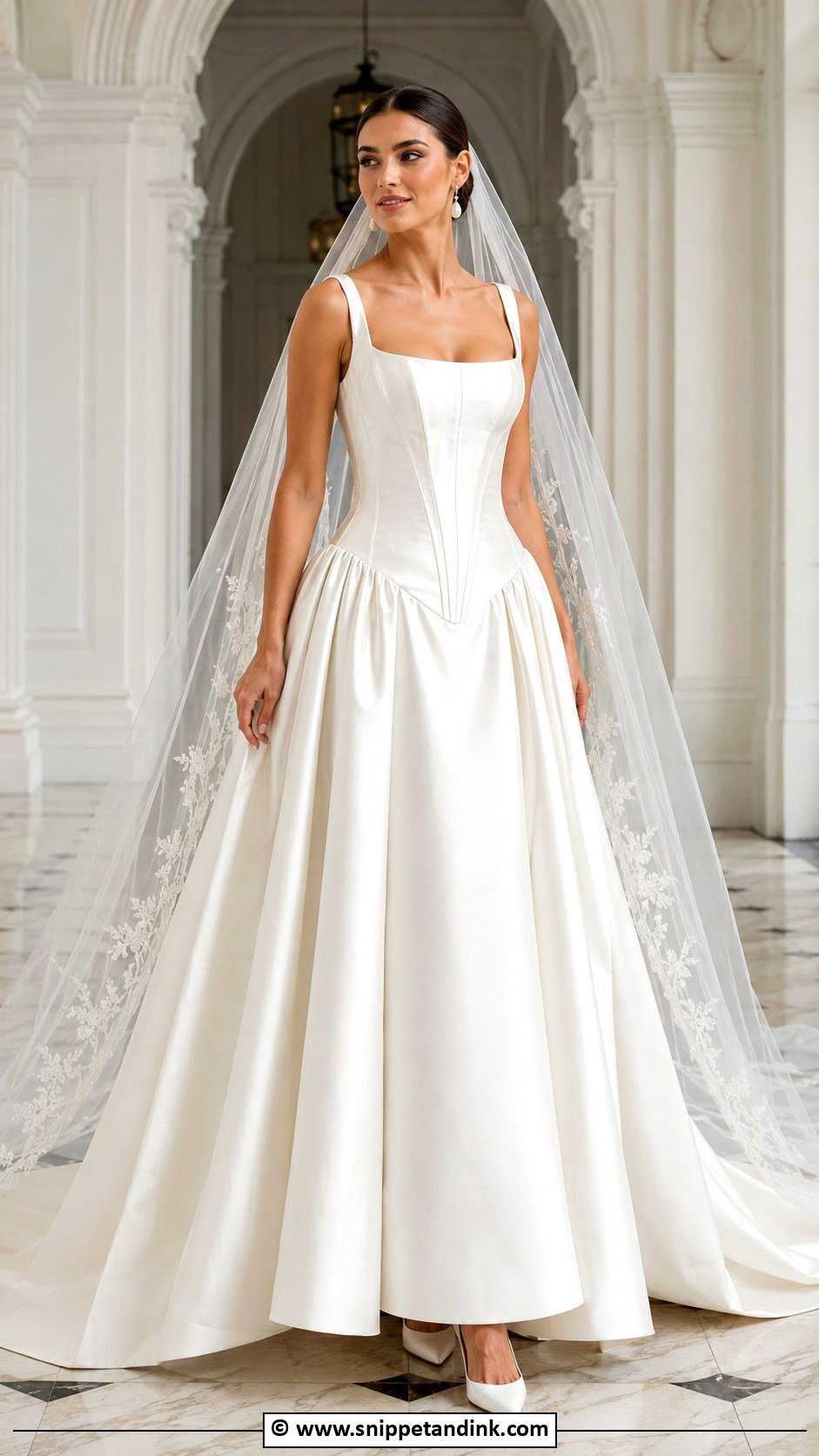 Mikado Drop Waist Corset Wedding Dress - Snippet and Ink - 30 Drop Waist Corset Wedding Dress Ideas