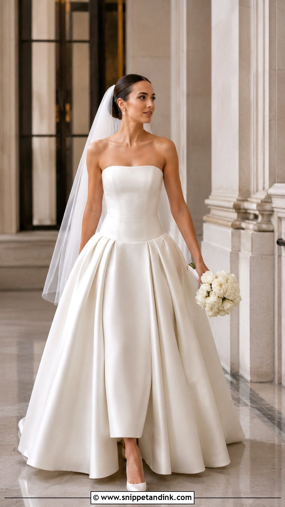 Mikado Drop Waist Princess Wedding Dress - Snippet and Ink - 20 Drop Waist Princess Wedding Dress Ideas