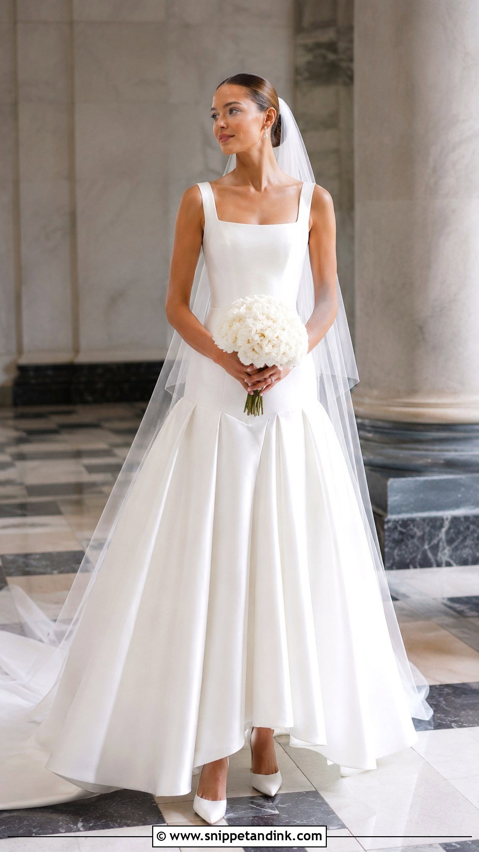 Mikado Drop Waist Wedding Dress - Snippet and Ink - 20 Dropwaist Wedding Dresses
