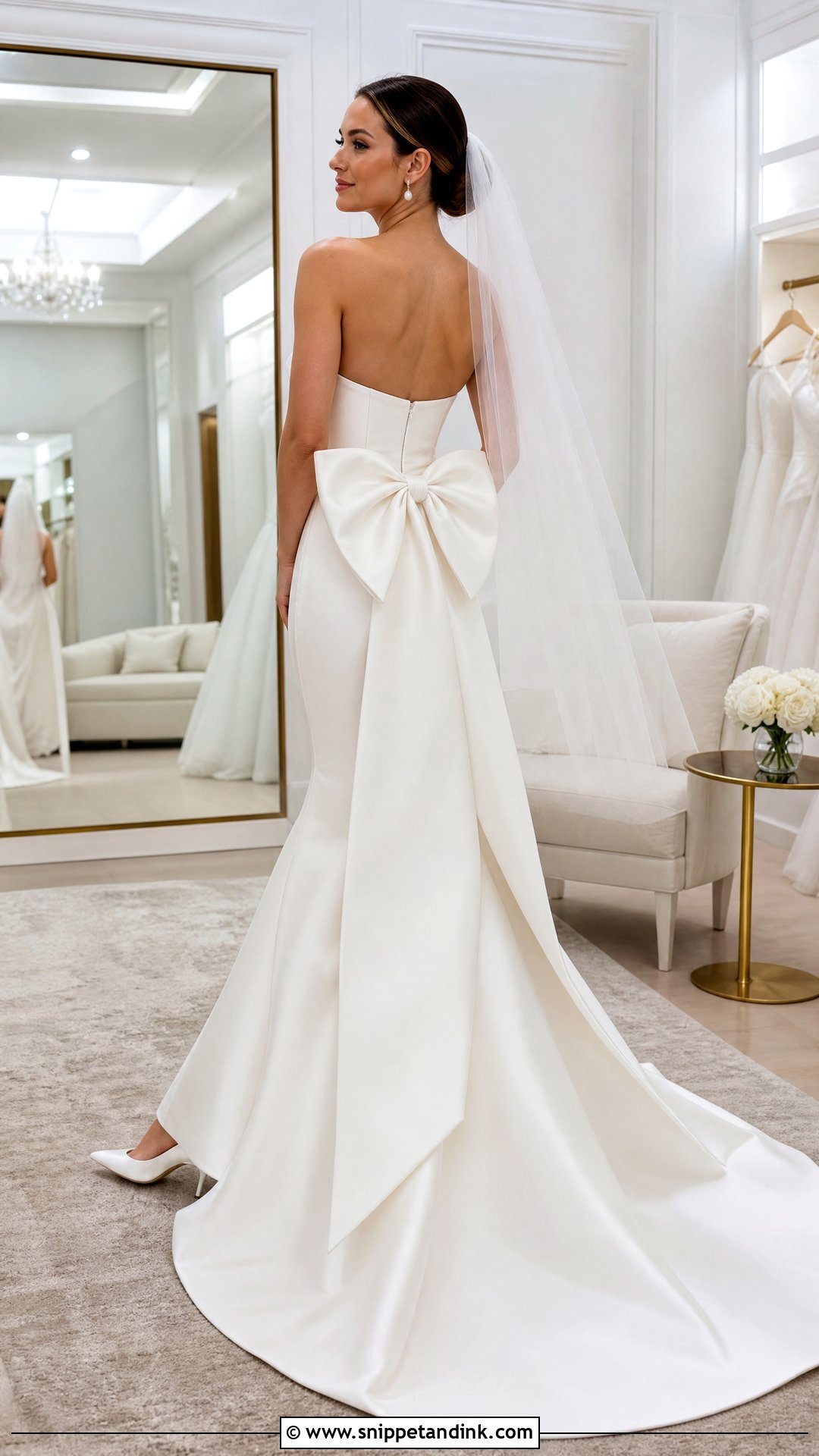 Mikado Mermaid Wedding Dress With Bow - Snippet and Ink - 20 Mermaid Cut Wedding Dress Ideas