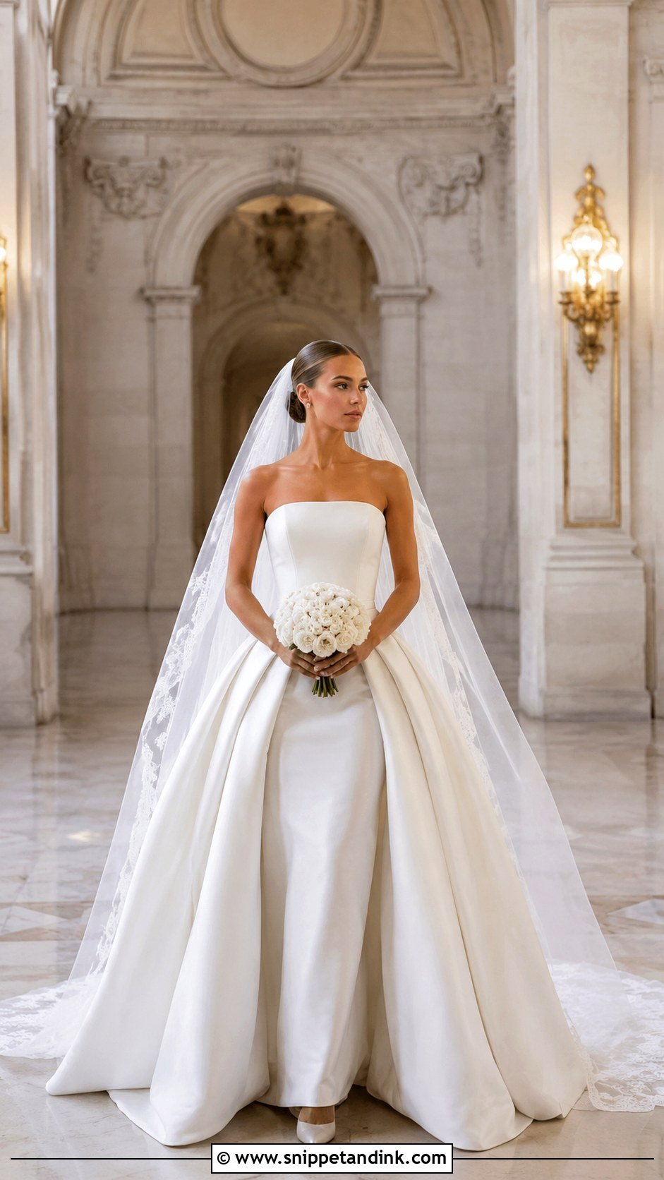 Mikado Mermaid Wedding Dress With Full Overskirt - Snippet and Ink - 20 Mermaid Wedding Dress with Detachable Overskirt Ideas