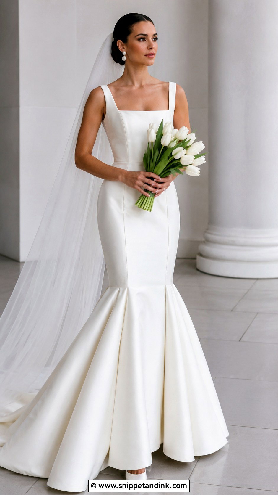 Mikado Mermaid Wedding Dress With Wide Straps - Snippet and Ink - 20 Mermaid Wedding Dress with Straps Ideas