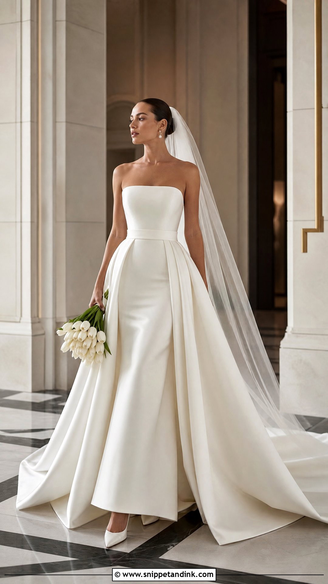 Mikado Over Skirt Wedding Dress - Snippet and Ink - 20 Over Skirt Wedding Dress Ideas