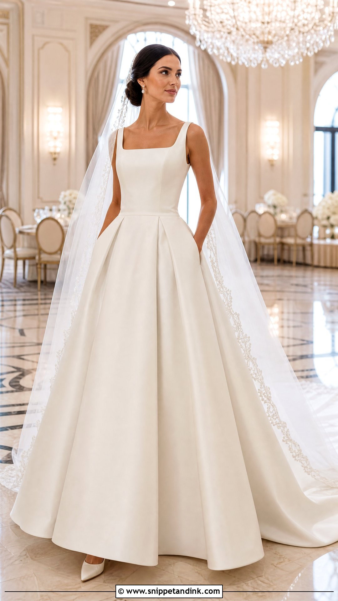 Mikado Princess Wedding Dress With Pockets - Snippet and Ink - 20 Princess Style Wedding Dress Ideas