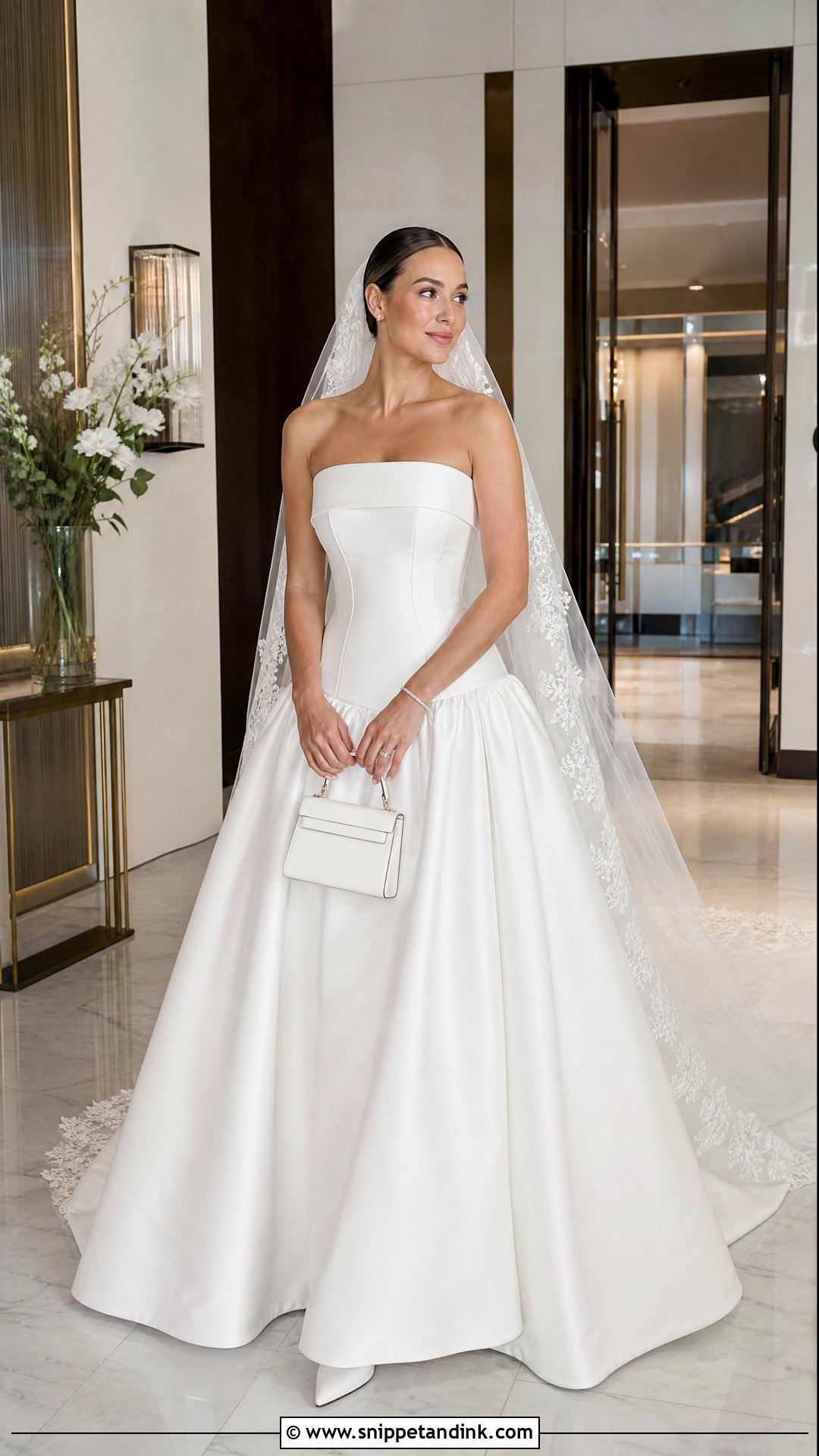 Mikado Strapless Drop Waist Wedding Dress - Snippet and Ink - 20 Strapless Drop Waist Wedding Dress Ideas