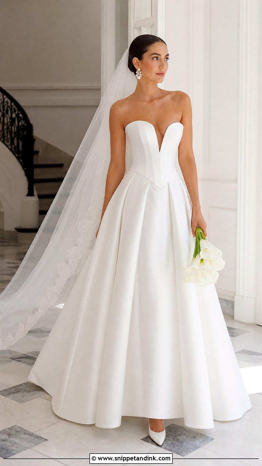 Mikado V Corset Wedding Dress With Basque Waist - Snippet and Ink - 20 V Corset Wedding Dress Ideas