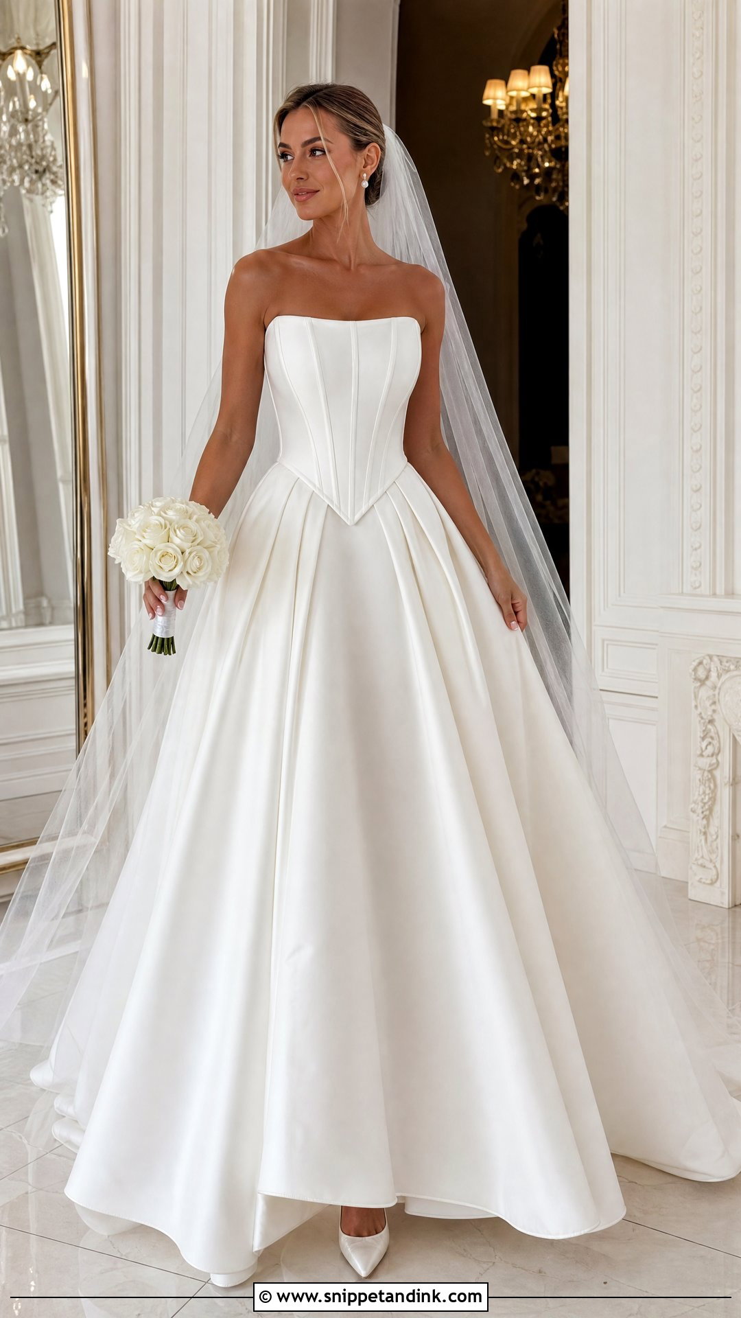 Mikado V Waist Wedding Dress - Snippet and Ink - 25 V Waist Wedding Dress Ideas