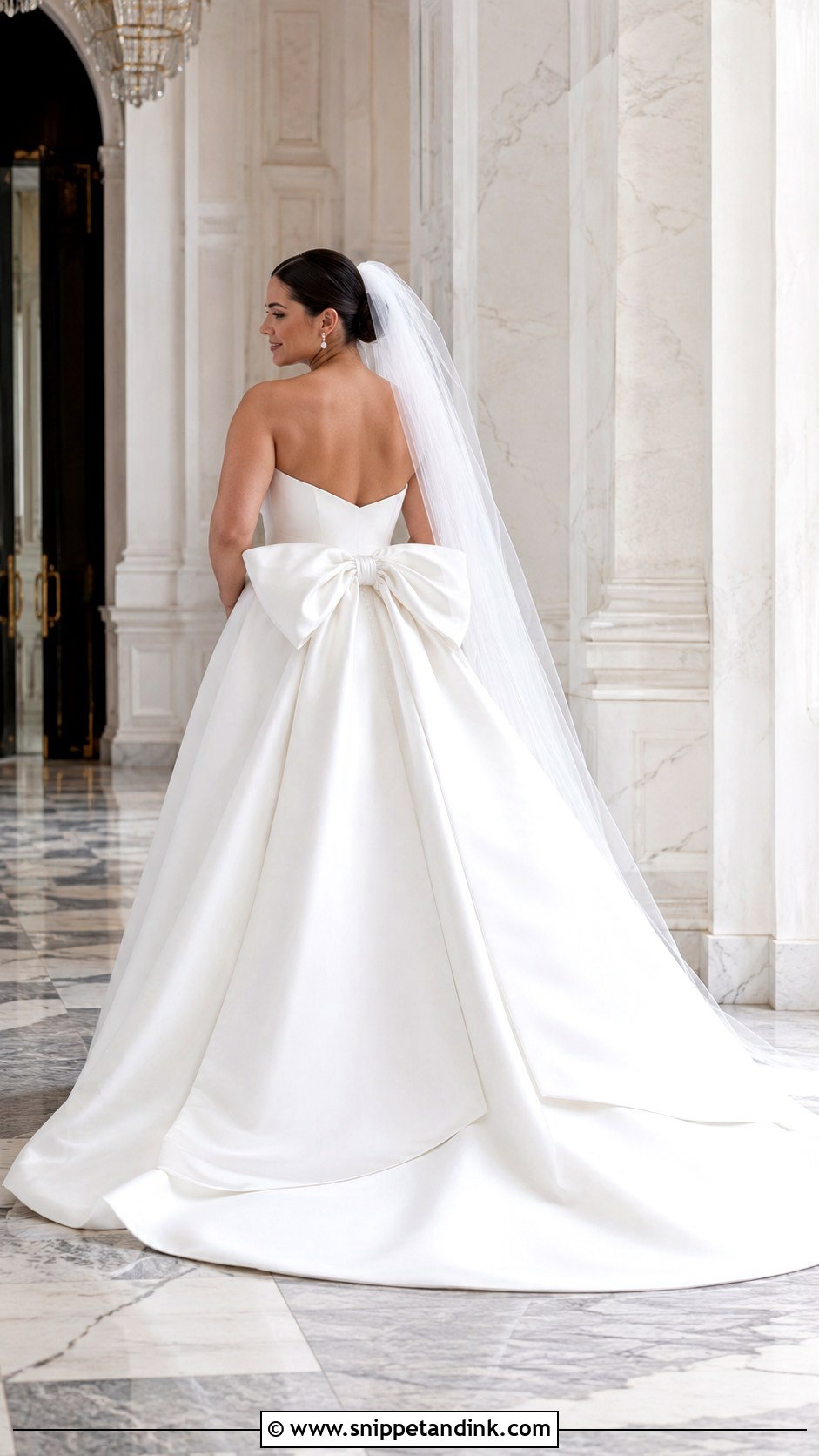 Mikado Wedding Dress With Bow Back - Snippet and Ink - 30 Midsize Wedding Dress Ideas