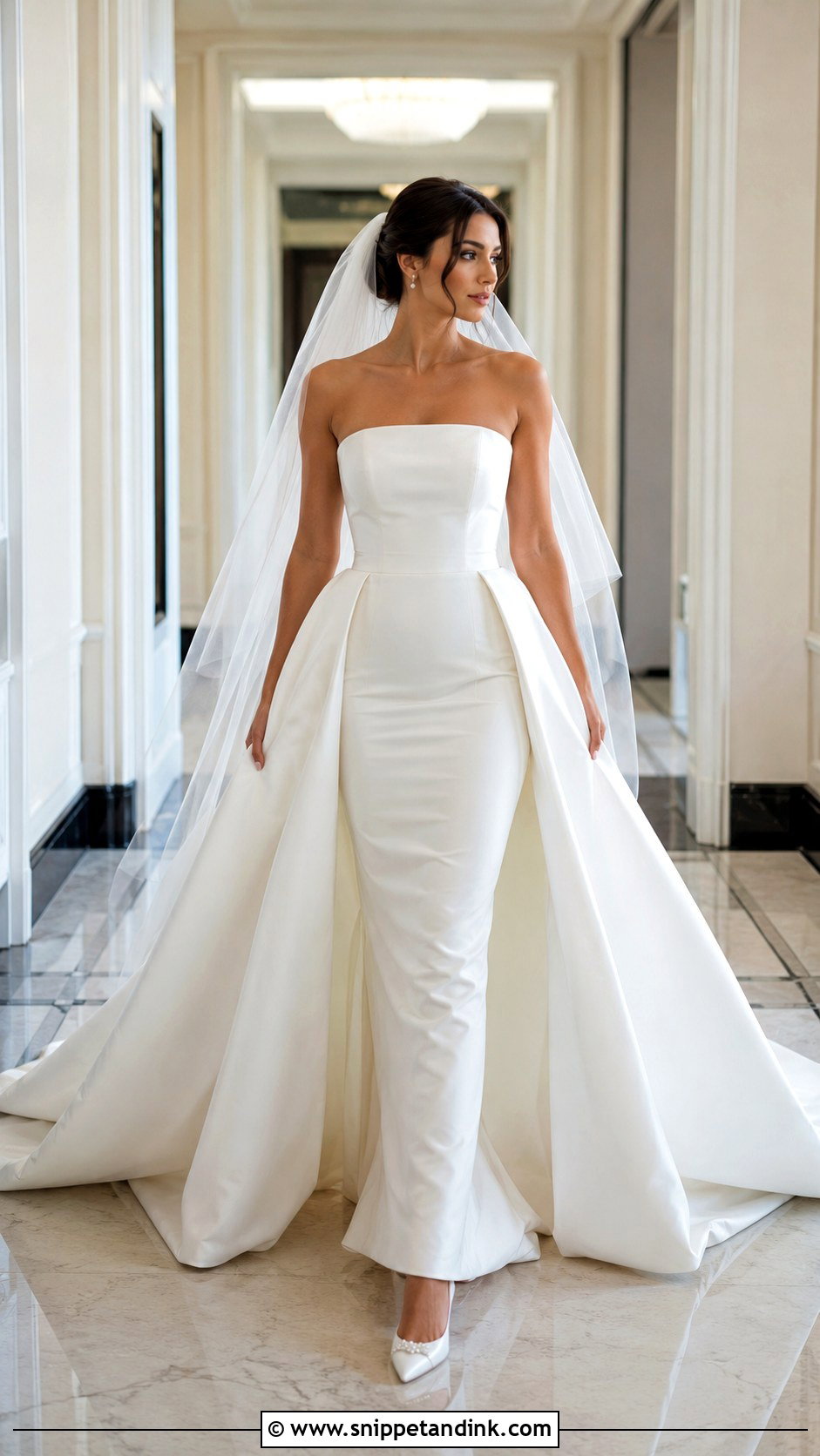 Mikado Wedding Dress With Detachable Train - Snippet and Ink - 25 Mikado Wedding Dress Ideas