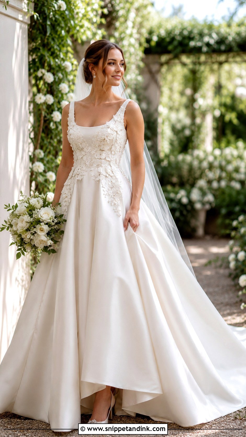 Mikado Wedding Dress With Floral Applique - Snippet and Ink - 25 Mikado Wedding Dress Ideas