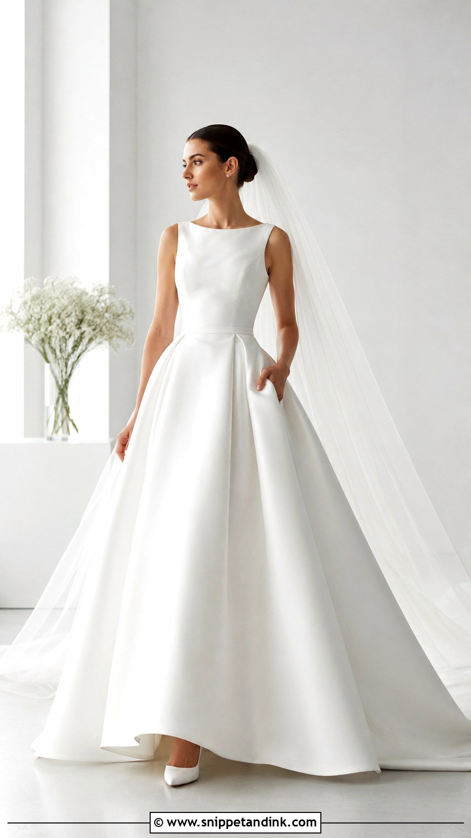Mikado Wedding Dress With Full Skirt - Snippet and Ink - 25 Hourglass Wedding Dress Ideas