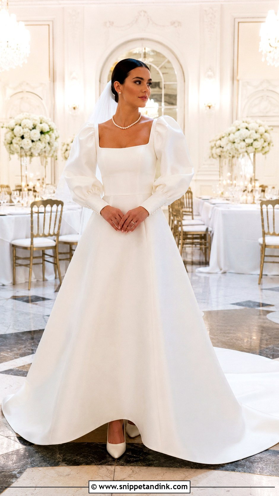 Mikado Wedding Dress With Puff Sleeves - Snippet and Ink - 20 Classic Wedding Dress with Sleeves