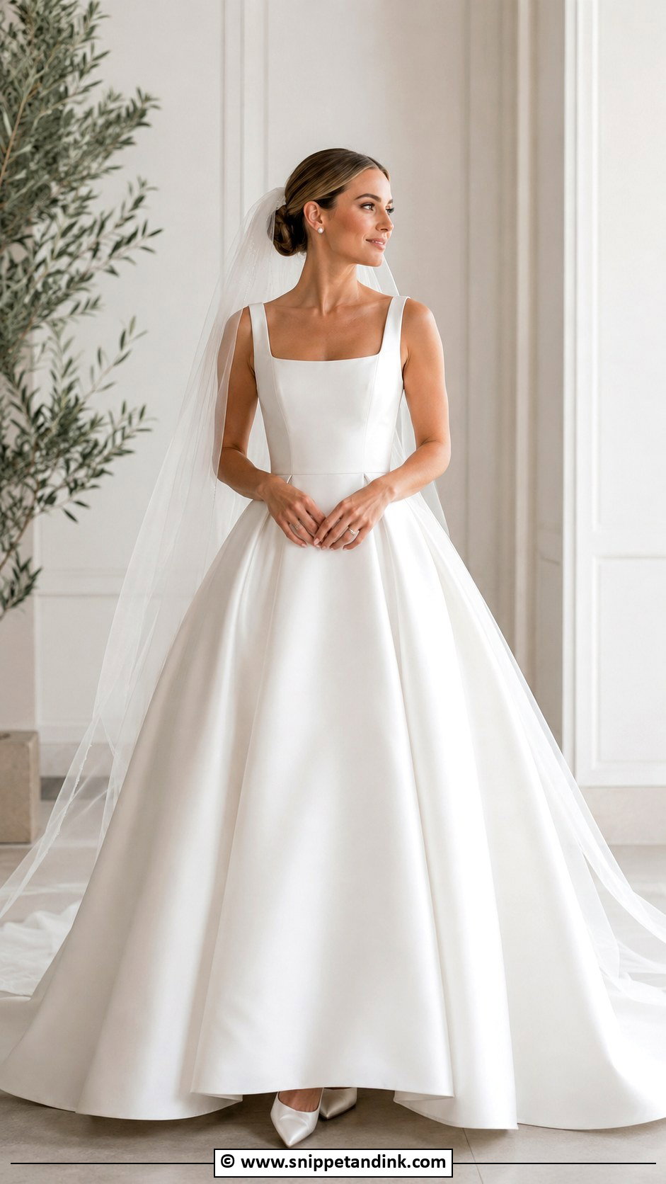 Mikado Wedding Dress With Square Neckline - Snippet and Ink - 30 Extravagant Wedding Dresses